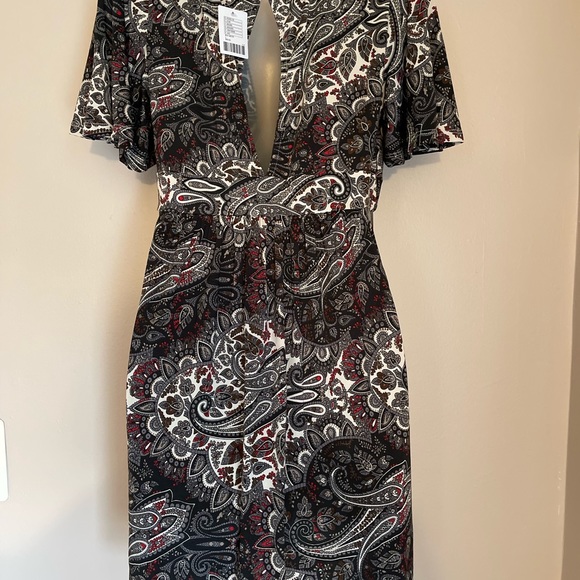 NWT Urban Outfitters Mini Paisley Boho 70s Hippie Dress L - Picture 3 of 3